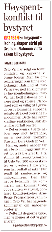 Presseklipp fra Aftenposten 01.06.2006