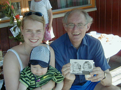 Brian Groth, datteren Linn og barnebarnet Christian