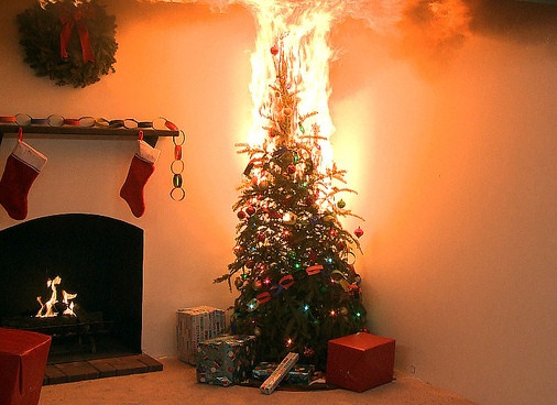 Brann i juletre