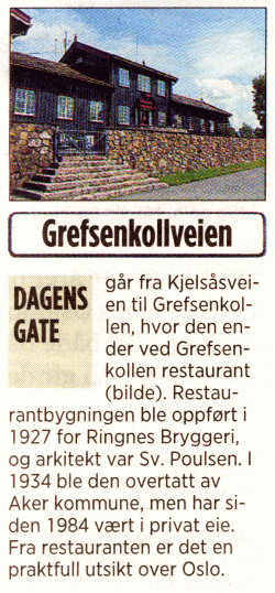 Utklipp fra Aftenposten 11.05.2005